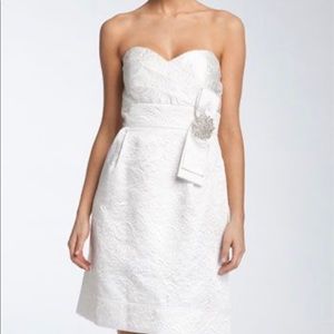 Eliza J White Strap dress jacquard size 6